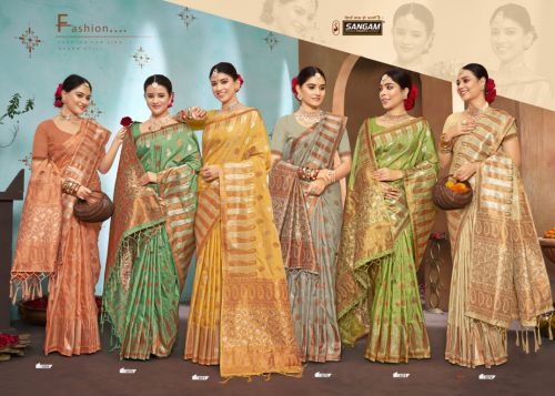 Sangam Gulzar Silk Weaving Rich Pallu Sarees Collection